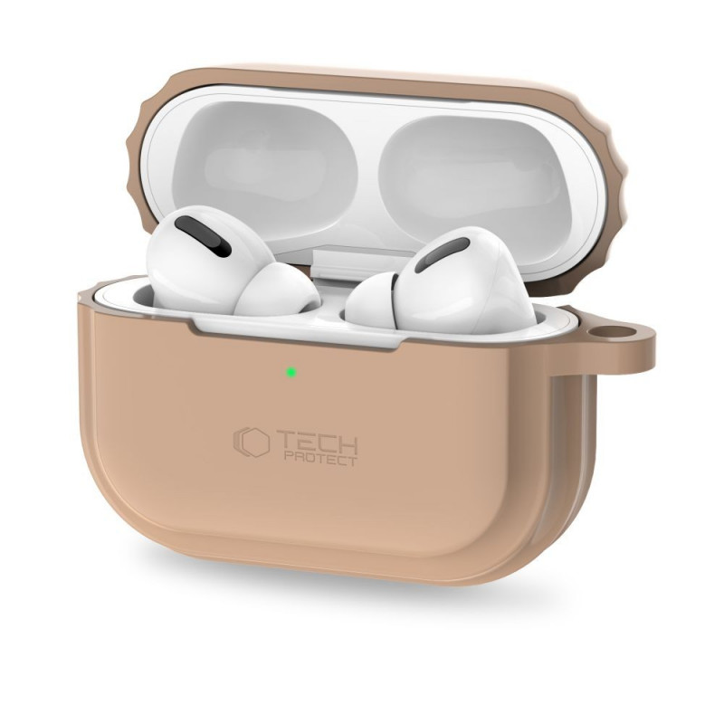 Tech-Protect Silikoninen Rope -kotelo Apple AirPods Pro 1 / 2 -kuulokkeille, Cafe Latte