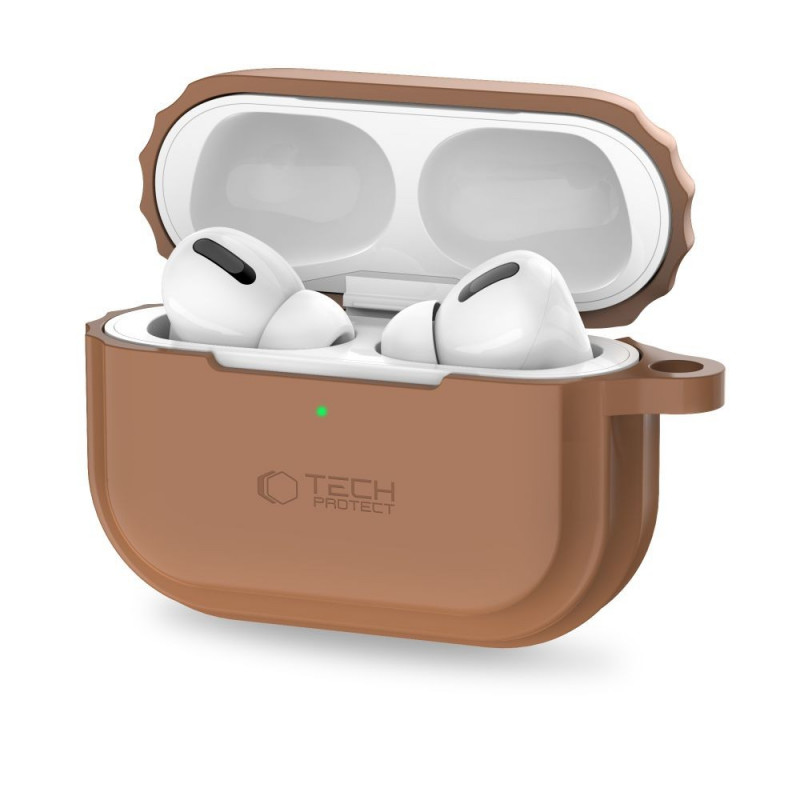 Tech-Protect Silikoninen Rope -kotelo Apple AirPods Pro 1 / 2 -kuulokkeille, suklaanruskea