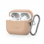Tech-Protect Silikoninen Hook-kuori Apple AirPods Pro 1 / 2 -kuulokkeille, Cafe Latte