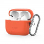 Tech-Protect Silikoninen Hook -kotelo Apple AirPods Pro 1 / 2 -kuulokkeille, neonoranssi