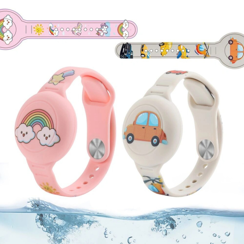 Tech-Protect Smooth Band -ranneke lapsille Apple AirTag 1 / 2 -paikantimelle, värillinen (2 kpl)