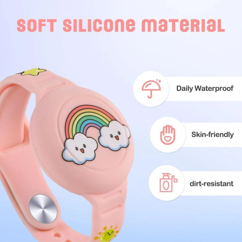 Tech-Protect Smooth Band -ranneke lapsille Apple AirTag 1 / 2 -paikantimelle, värillinen (2 kpl)