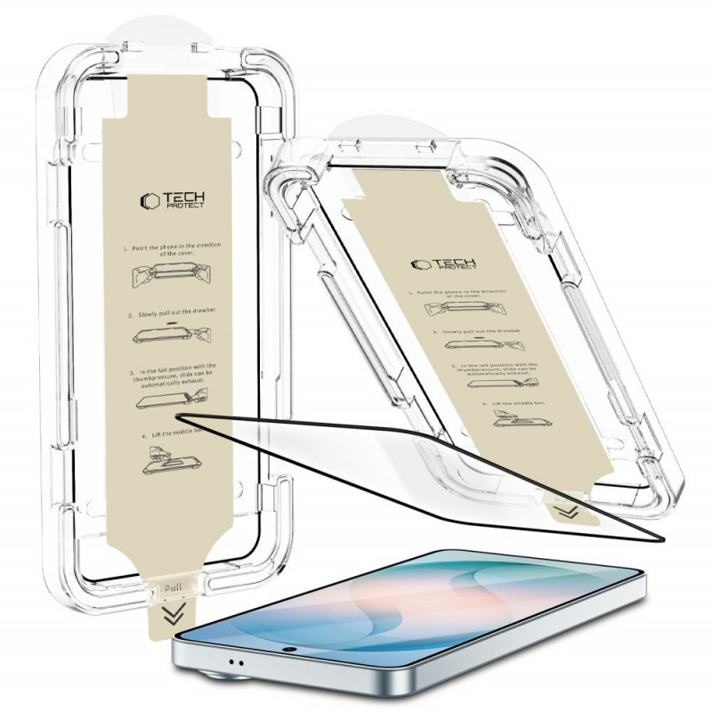 Tech-Protect Quick Set AR+ heijastuksenesto lasi Samsung Galaxy S26:lle, musta