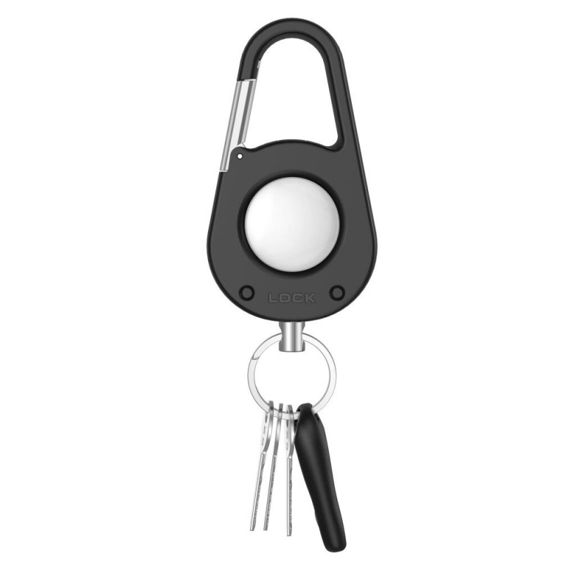 Tech-Protect Slidelock Carabiner avainketjukotelo Apple AirTag 1/2 -laitteelle, musta