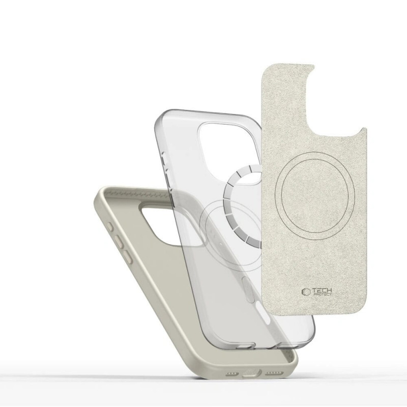 Tech-Protect Silicone Pure MagSafe -suojakotelo Apple iPhone 16 Pro -puhelimelle, Cosmic Latte