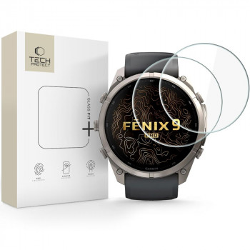 Tech-Protect Glass Fit+ karkaistu lasi Garmin Fenix 9 Pro 51 mm:lle, kirkas (2 kpl)