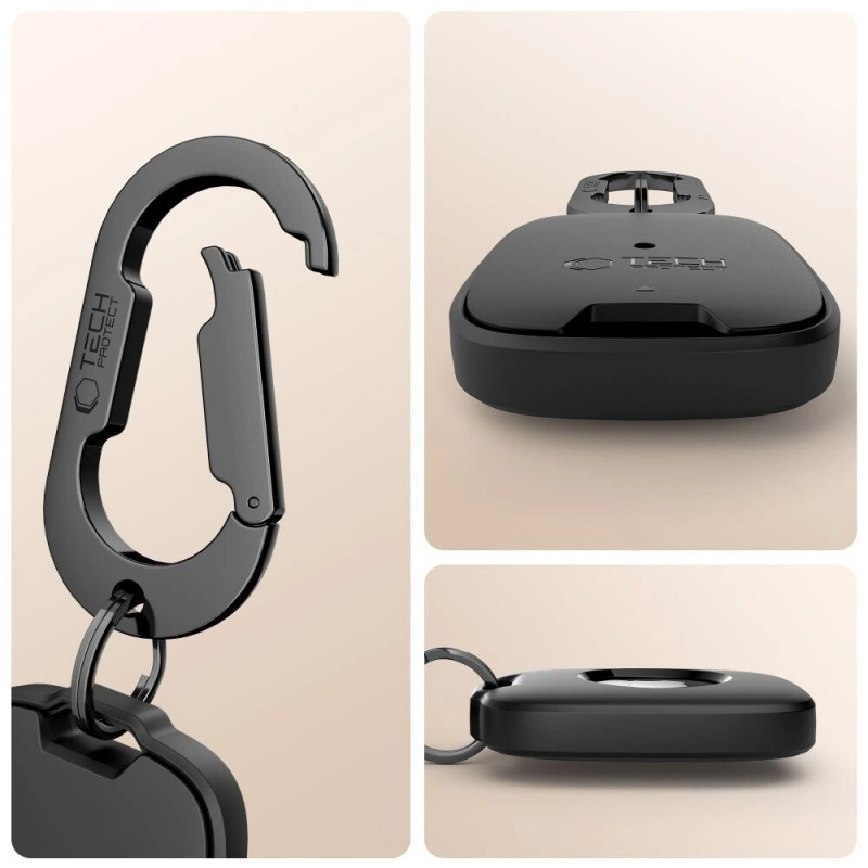 Tech-Protect Velar -kotelo Apple AirTag 1 / 2 -laitteelle, musta