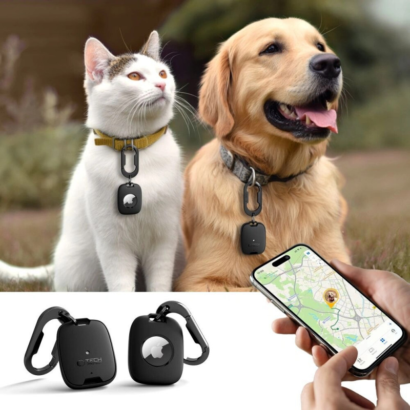 Tech-Protect Velar -kotelo Apple AirTag 1 / 2 -laitteelle, musta