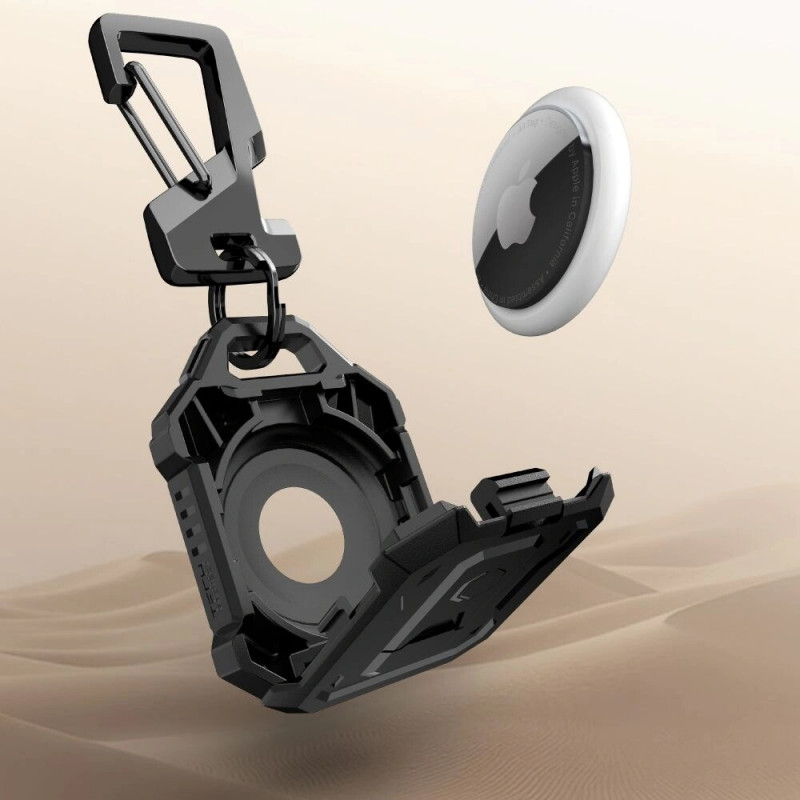 Tech-Protect Kevlar Pro -suojakotelo Apple AirTag 1 / 2 -laitteelle, musta