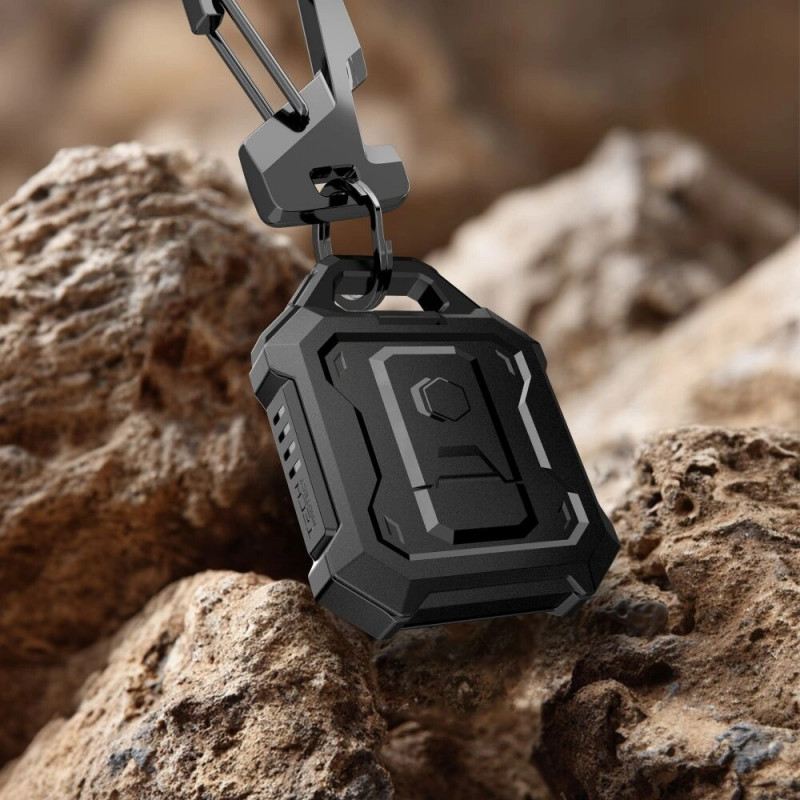 Tech-Protect Kevlar Pro -suojakotelo Apple AirTag 1 / 2 -laitteelle, musta
