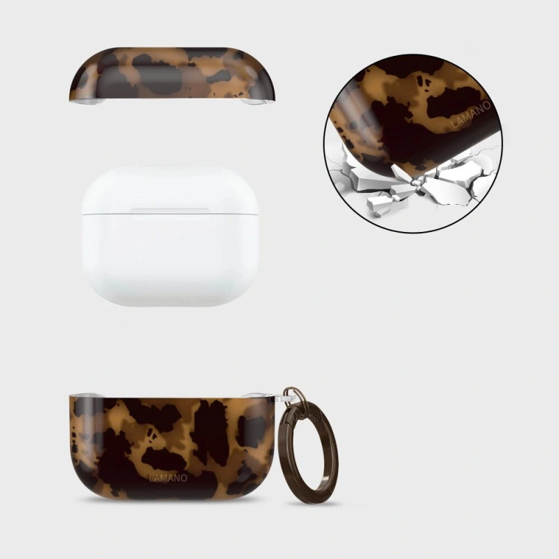 Tech-Protect Lamano-kuori Apple AirPods Pro 1 / 2 Panther (musta ja ruskea)