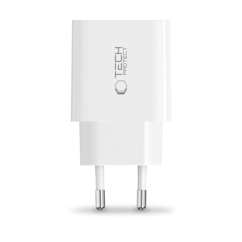Tech-Protect NC20W 1-port USB-C seinälaturi PD20W, valkoinen