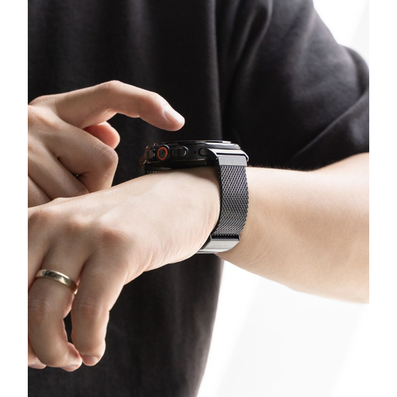 Ringke Metal One Mesh RGK12092 -kellonranneke Samsung Galaxy Watch Ultra 1 / 2 (2024-2026) 47 mm, musta