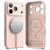 Ringke Silicone Magnetic MagSafe -suojakotelo Apple iPhone 18 Pro -puhelimelle, Pink Sand