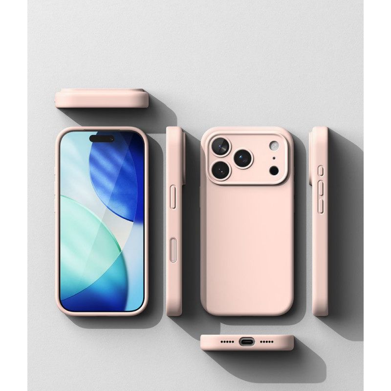 Ringke Silicone Magnetic MagSafe -suojakotelo Apple iPhone 18 Pro -puhelimelle, Pink Sand
