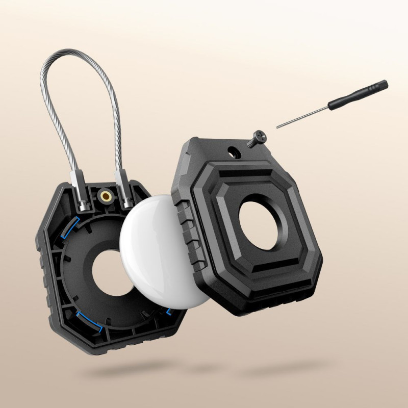 Tech-Protect Kevlar Seal -kotelo Apple AirTag 1 / 2 -laitteelle, musta