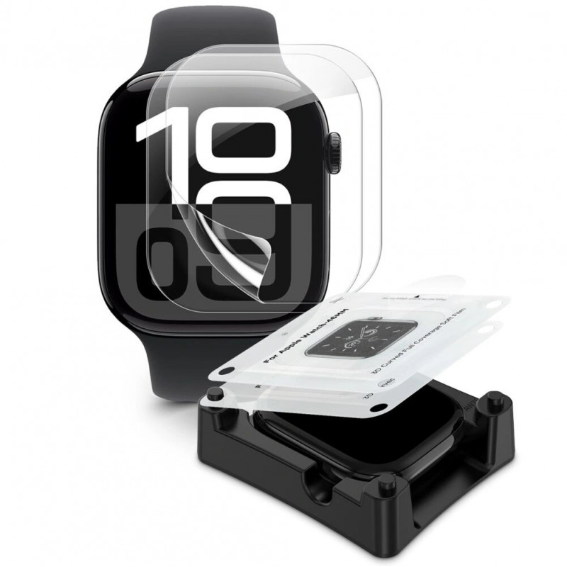 Tech-Protect Supreme Set -hydrogeelikalvo Apple Watch 10 / 11 46 mm -laitteelle, kirkas (2 kpl)