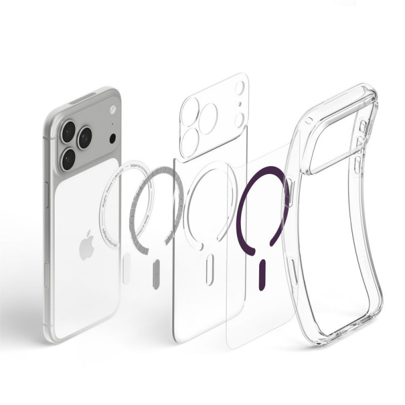 Spigen Ultra Hybrid MagSafe -suojakotelo Apple iPhone 17 Pro Max / 18 Pro Max -puhelimelle, kirkas/viininpunainen