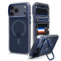 Spigen Ultra Hybrid Optik S MagSafe -kuori Apple iPhone 17 Pro / 18 Pro -puhelimelle, Clear/Deep Blue