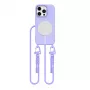 Tech-Protect Magnecklace MagSafe -suojakotelo kaulalenkillä Apple iPhone 16 Pro -puhelimelle, violetti