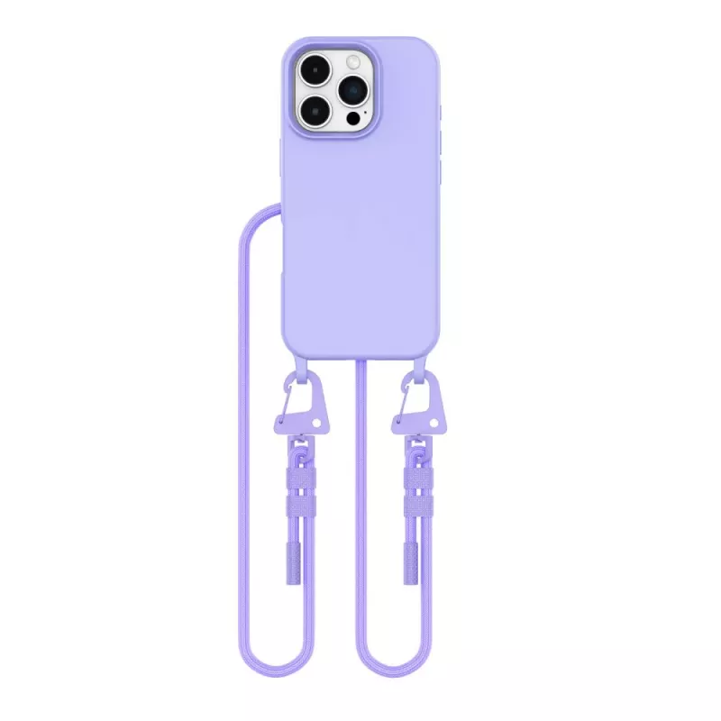 Tech-Protect Magnecklace MagSafe -suojakotelo kaulalenkillä Apple iPhone 16 Pro -puhelimelle, violetti