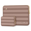 Tech-Protect Puffy kannettavan tietokoneen 15-16" suojakotelo lisävarustepussilla, Walnut