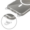 Tech-Protect FlexAir Chain MagSafe -suojakuori Apple iPhone 16 -puhelimelle, kirkas, mukana harmaa ja pinkki kantohihna