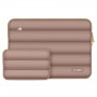 Tech-Protect Puffy Laptop 13-14" -kannettavan tietokoneen kotelo lisävarustepussilla, Walnut