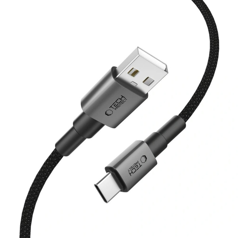 Tech-Protect Ultraboost DNA USB-A / USB-C -kaapeli 15W/3A 100 cm, Iron Grey