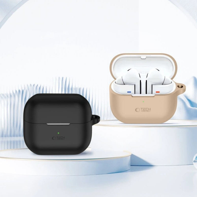 Tech-Protect Silikoninen Hook-kuori Samsung Galaxy Buds 3 / 3 Pro -kuulokkeille, musta