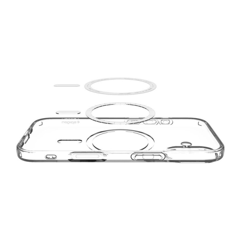 Spigen Liquid Crystal Mag MagSafe -kuori Apple iPhone 17:lle, kirkas/valkoinen