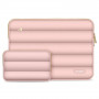 Tech-Protect Puffy kannettavan tietokoneen 13-14" suojakotelo lisävarustepussilla, Dusty Rose