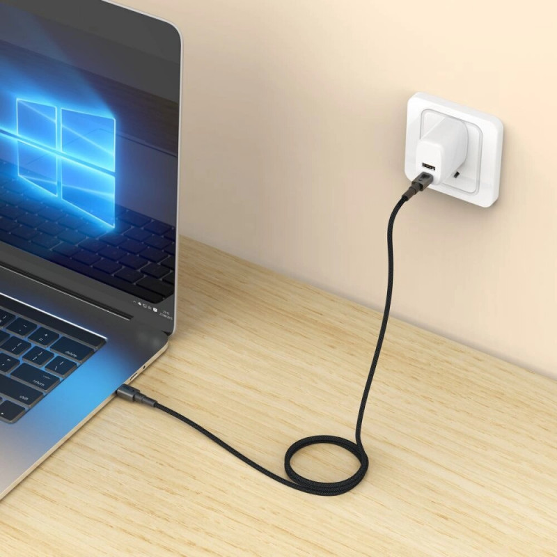 Tech-Protect Ultraboost DNA USB-C / USB-C -kaapeli PD60W/3A 25 cm, Iron Grey