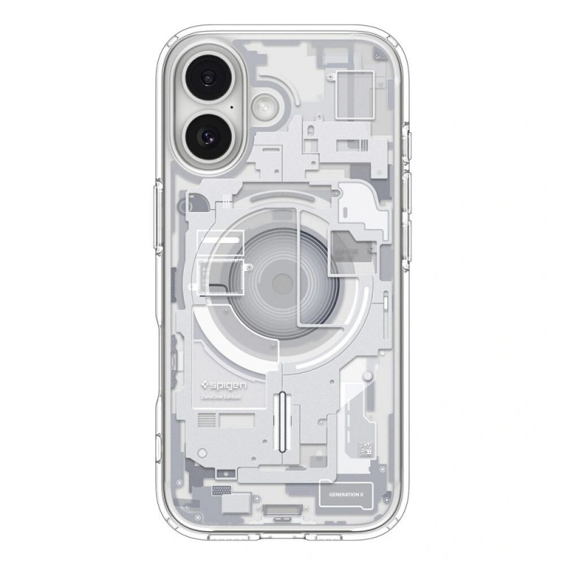 Spigen Ultra Hybrid Mag MagSafe ACS10385 -suojakotelo Apple iPhone 17:lle, Zero One White