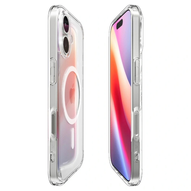 Spigen Ultra Hybrid Mag MagSafe ACS10380 -kuori Apple iPhone 17:lle, kirkas/valkoinen