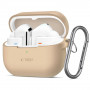 Tech-Protect Silikoninen Hook-kuori Samsung Galaxy Buds 3 / 3 Pro -kuulokkeille, Cafe Latte