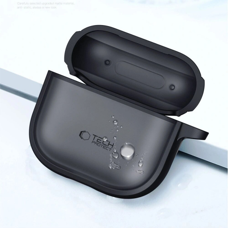 Tech-Protect Magmat -kotelo Apple AirPods 4 -kuulokkeille, matta musta
