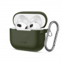 Tech-Protect Silikoninen Hook-kotelo Apple AirPods 3 -kuulokkeille karabiinilla, oliivinvihreä