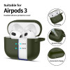 Tech-Protect Silikoninen Hook-kotelo Apple AirPods 3 -kuulokkeille karabiinilla, oliivinvihreä
