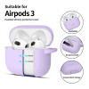 Tech-Protect Silicone Hook -silikonikotelo Apple AirPods 3 -kuulokkeille karabiinilla, laventeli