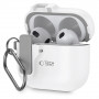 Tech-Protect Slim Hook -kotelo Apple AirPods 4 -kuulokkeille, valkoinen