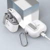 Tech-Protect Slim Hook -kotelo Apple AirPods 4 -kuulokkeille, valkoinen