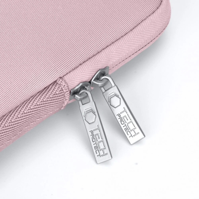 Tech-Protect NeoSlim kannettavan tietokoneen 15-16" suojalaukku lisävarustepussilla, Dusty Rose