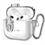 Tech-Protect Slim Hook -kotelo Apple AirPods 4 -kuulokkeille, kirkas