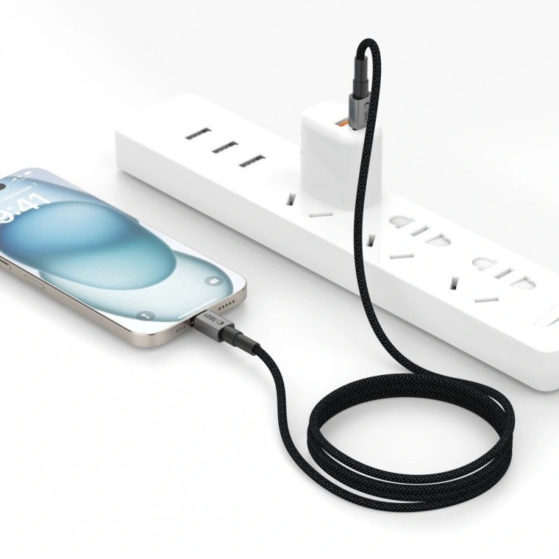 Tech-Protect Ultraboost DNA USB-C / USB-C -kaapeli PD100W/5A 50 cm, Iron Grey