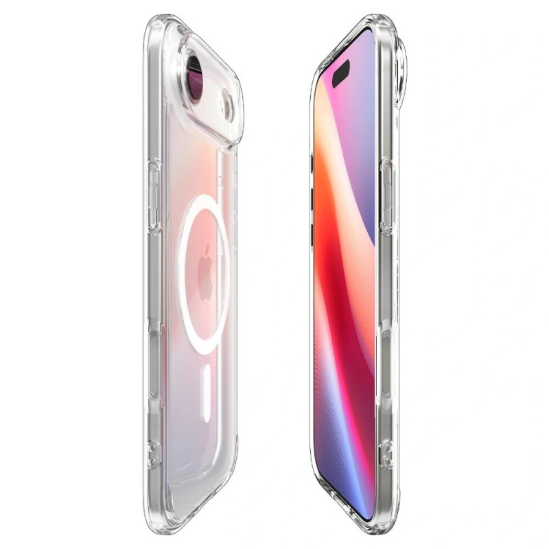 Spigen Ultra Hybrid Mag MagSafe ACS10313 -suojakotelo Apple iPhone Air -puhelimelle, kirkas/valkoinen