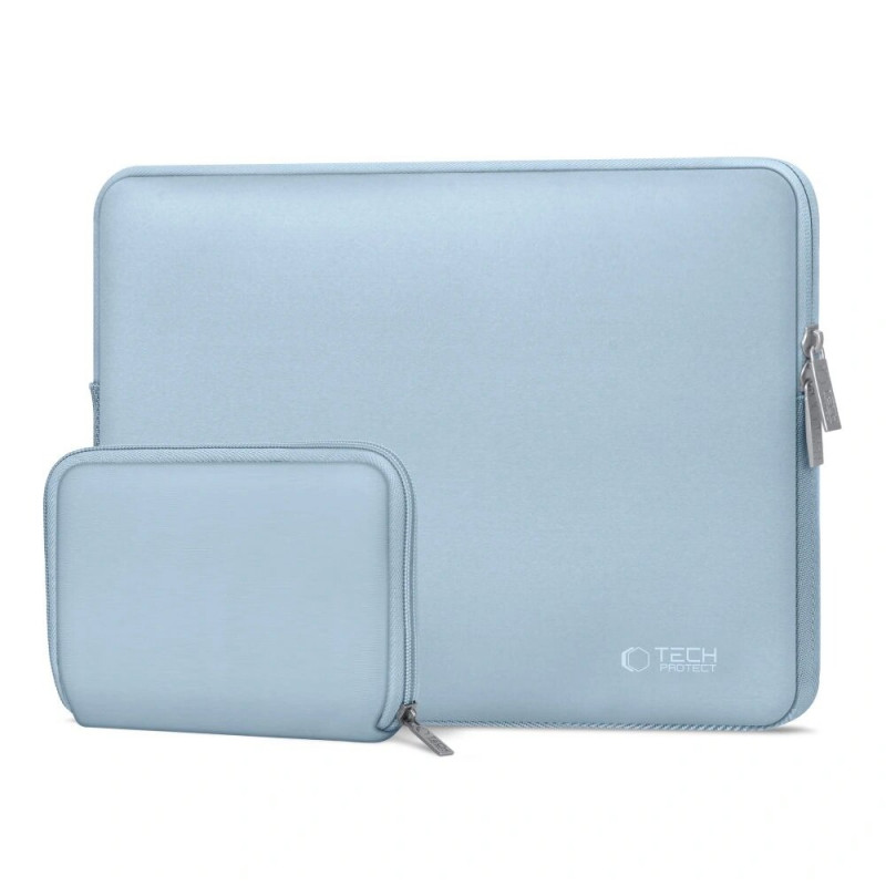 Tech-Protect NeoSlim kannettavan tietokoneen 13-14" suojakotelo lisävarustepussilla, Winter Blue