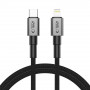 Tech-Protect Ultraboost DNA USB-C / Lightning -kaapeli PD27W/3A 100 cm, Iron Grey