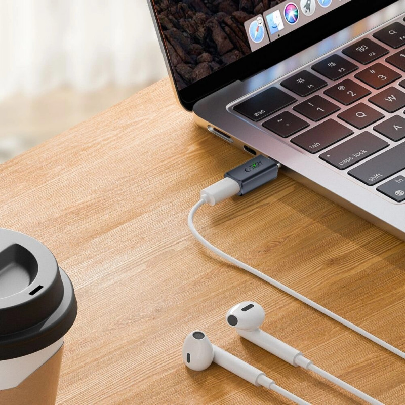 Tech-Protect UltraBoost USB-C - Lightning -äänisovitin, harmaa