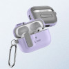 Tech-Protect Slim Hook -kotelo karabiinilla Apple AirPods Pro 1 / 2 -kuulokkeille, laventeli